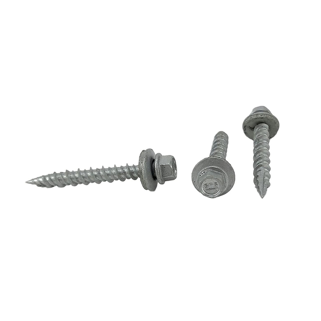 Tornillos para techos de punta afilada, tornillos autorroscantes de cabeza hexagonal con arandela de goma EDPM para metal a madera