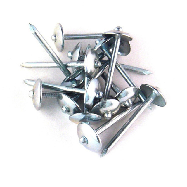 Clavo para techos con cabeza de paraguas electrogalvanizado de VÁSTAGO LISO con arandela 25 kg/cartón