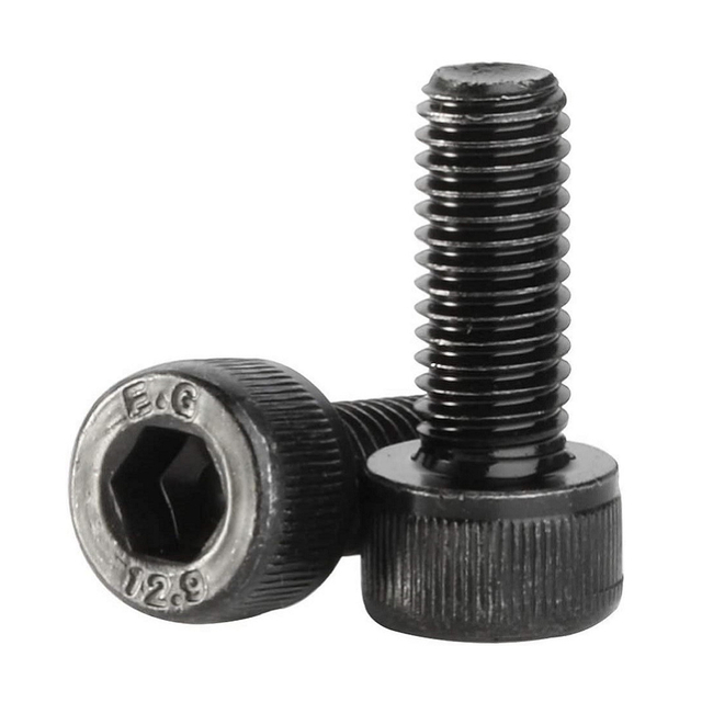 Pernos de tornillo de cabeza hueca hexagonal de acero al carbono métrico DIN912 negro 12,9