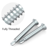 Tornillos autoperforantes de cabeza avellanada plana Phillips empotrada en cruz, tornillos para chapa metálica Sds TEK de acero al carbono galvanizado