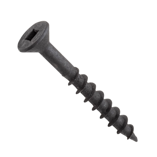 Estándar DIN Robertson SQUARE DRIVE Tornillos para madera de cabeza plana chapados en óxido negro