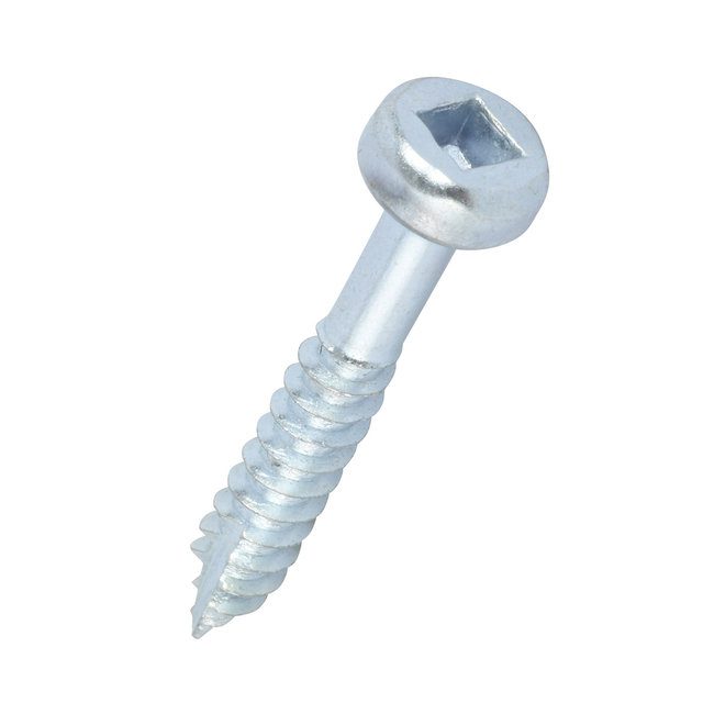 Tornillos de orificio de bolsillo con cabeza plana de hilo grueso chapados en zinc con impulsión cuadrada