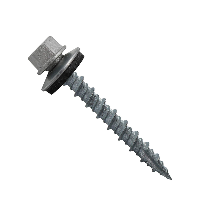 Tornillos para techos de punta afilada, tornillos autorroscantes de cabeza hexagonal con arandela de goma EDPM para metal a madera