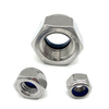 DIN982 ACERO INOXIDABLE 304 316 TUERCA DE SEGURIDAD DE INSERTO DE NYLON HEXAGONAL