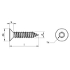 Acero inoxidable 304 Torx principal plano de los tornillos autorroscantes roscados completamente