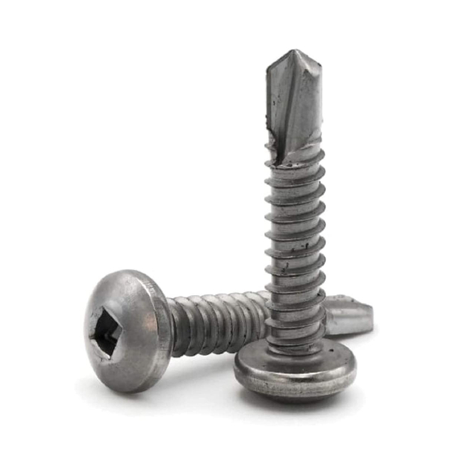 Tornillos autoperforantes de cabeza cuadrada con impulsión cuadrada, tornillos de chapa metálica con tornillo Sds TEK de acero inoxidable 410