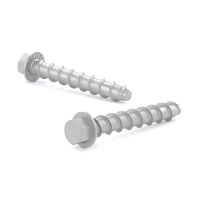 Ancla concreta resistente galvanizada del tornillo de la cabeza del reborde del hex. del tornillo de mampostería concreto