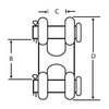 G-70 5/16 ' H Tipo eslabones de doble horquilla forjados TWIN CLEVIS LINK GRADO 70 Zinc plateado para cadena