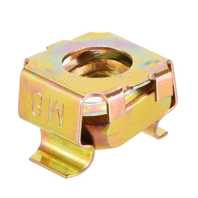 Tuercas enjauladas chapadas en zinc amarillo de acero al carbono para gabinete en rack de servidores