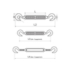 Tensor de cuerda de alambre con gancho y gancho de acero inoxidable 304 DIN1480