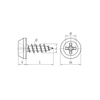 Tornillo autorroscante con cabeza de estructura plana Phillips Drive