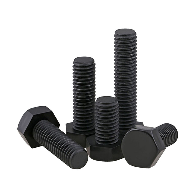 Perno hexagonal de nailon, rosca métrica, tornillo hexagonal de plástico, negro