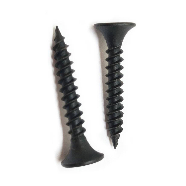 Tornillos para paneles de yeso fosfatados negros de acero al carbono de fábrica de China, cabeza Phillips Bugle, tornillo para paneles de yeso de rosca fina para paneles de yeso