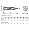 Tornillos autorroscantes chapados en zinc autorroscantes con cabeza de oblea Phillips Drive