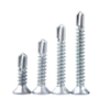 Tornillos autoperforantes de cabeza avellanada plana Phillips empotrada en cruz, tornillos para chapa metálica Sds TEK de acero al carbono galvanizado
