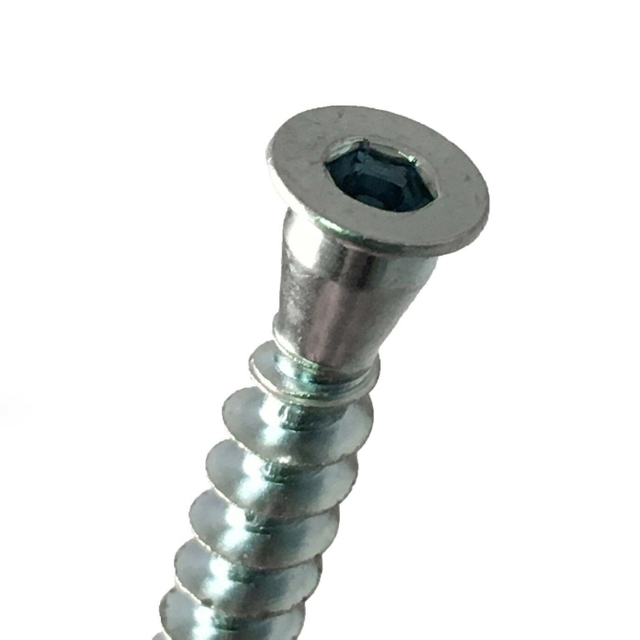 Cinc de los tornillos de madera del zócalo del hex. del tornillo de Confirmat de los muebles del acero de carbono plateado