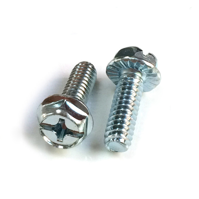 Perno de brida de cabeza hexagonal combinado (Phillips/ranurado) Acero con bajo contenido de carbono Chapado en zinc