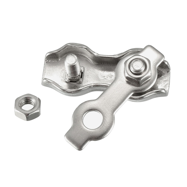 Abrazaderas de cable con clip de cuerda de alambre dúplex de acero inoxidable 304 para cables de alambre