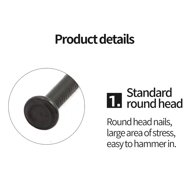 Clavo de mampostería de cemento de clavo de acero de hormigón de dureza negra