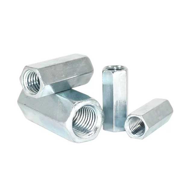 Tuercas reductoras largas Tuercas de acoplamiento hexagonales de extensión de varilla de acero galvanizada DIN 6334