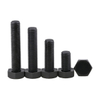 Perno hexagonal de nailon, rosca métrica, tornillo hexagonal de plástico, negro
